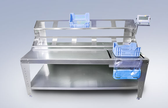 Table d‘embalage en acier inox